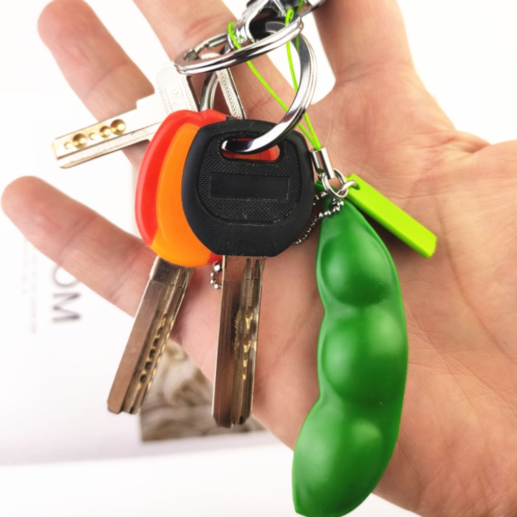 Móc Khóa Hạt Đậu Xả Stress dùng để bóp vui nhộn