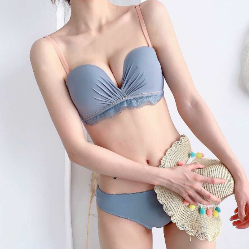 Set áo ngực mỏng không gọng không dây + quần lót phối ren quyến rũ cho nữ (Có bán lẻ áo ngực) | BigBuy360 - bigbuy360.vn