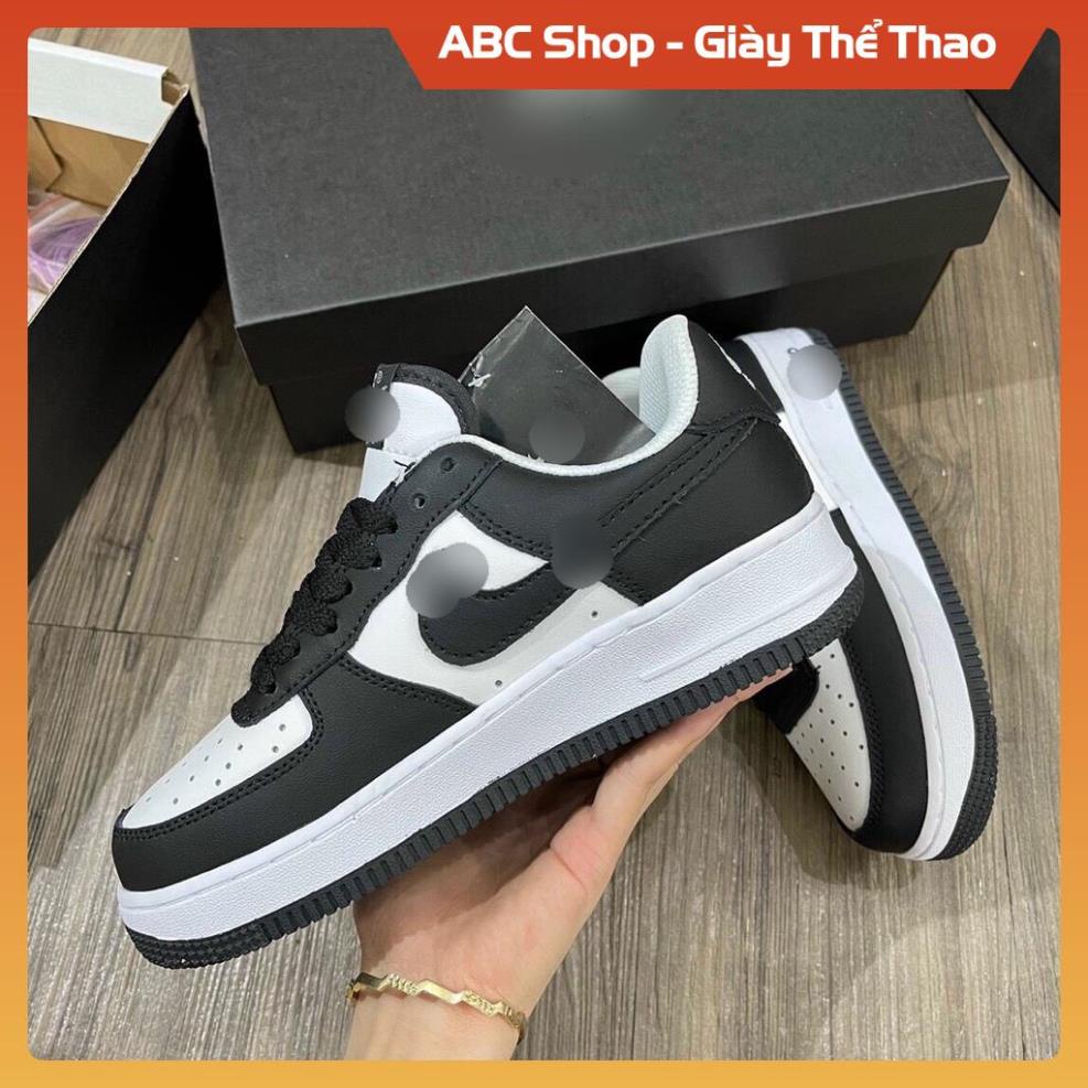 [FreeShip - Hàng Xịn] Giày AF1 thấp cổ panda đen trắng full box bill, Giầy Air Force low hot trend trắng phối đen