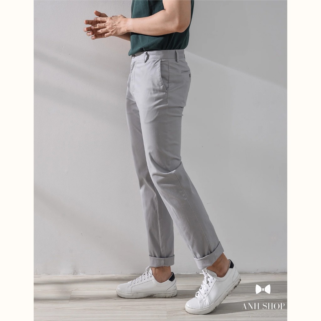 Quần kaki nam Nano vải co giãn dáng slimfit trẻ trung, năng động