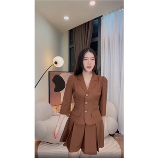 Set vest nâu S Loan lâm
