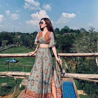 Sét áo quần ống rộng thổ cẩm xinh đẹp lạ thường | sét bộ | jumpsuit