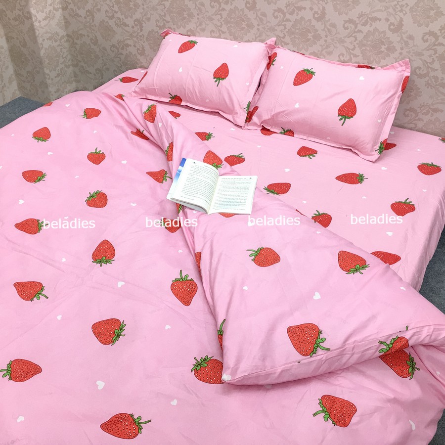 Bộ 4 món vỏ chăn kèm ga gối poly cotton bọc đệm đủ kích thước chưa kèm ruột chăn Bealdies