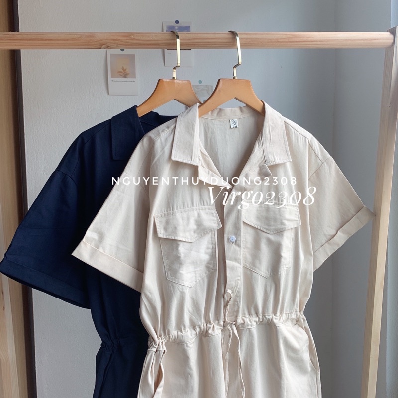 [Ảnh thật/Video/Sẵn]Jumsuit thô rút eo style Ulzzang | BigBuy360 - bigbuy360.vn