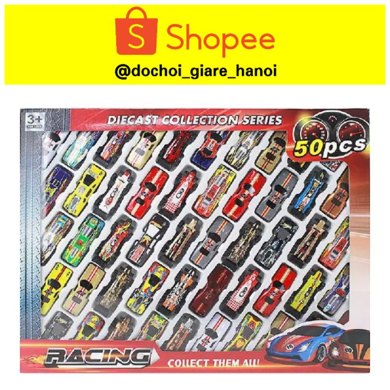 Ô tô đồ chơi, bộ 50 ô tô mô hình nhiều màu sắc cho bé