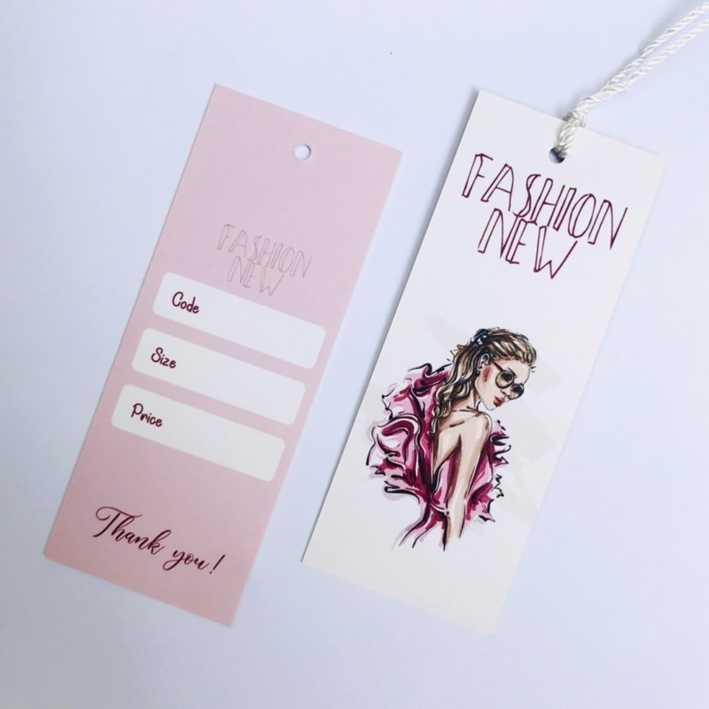 🌸 NHÃN MÁC TAG QUẦN ÁO giúp nâng cao thương hiệu quần áo - Giấy bìa cứng sang trọng 100 cái mẫu 02