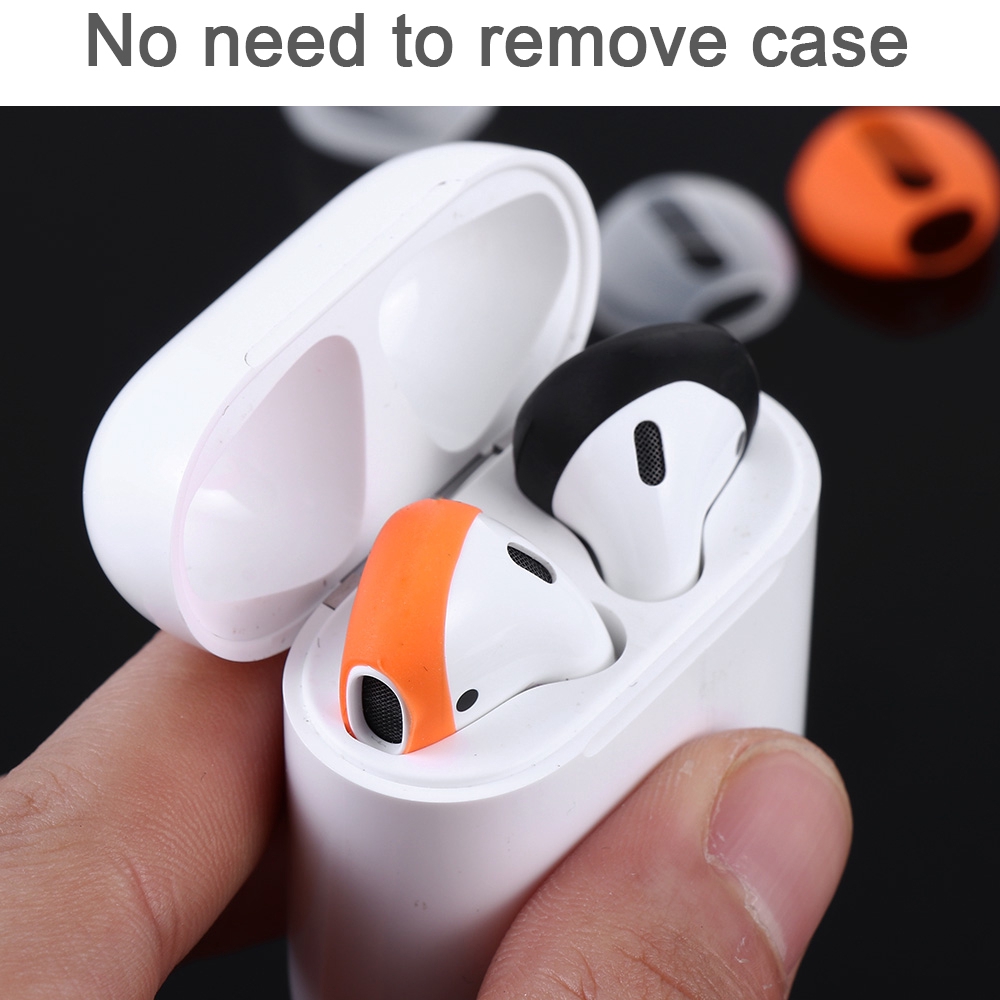 Set 2 cặp vỏ bọc tai nghe bằng silicone mềm cho Apple Airpods