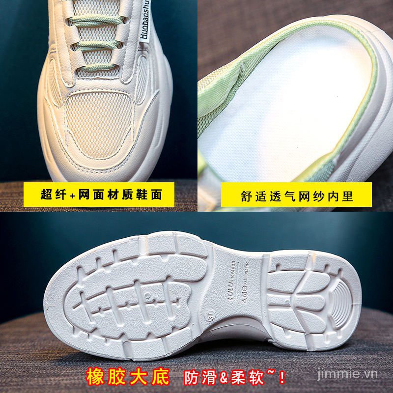 2021New Outdoor Internet Celebrity Toe Cap Semi Slipper Half Step Lazy without HeelinsWomen's Sandals Summer Fashion Spring and Autumn