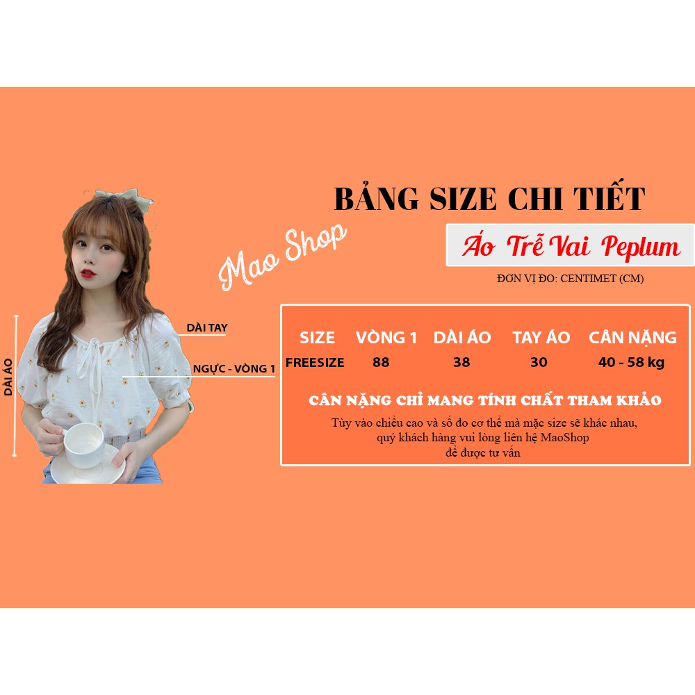 Áo Trễ Vai Peplum Hoa Nhí ngắn tay ulzzang Hàn Quốc C41 - MaoMao