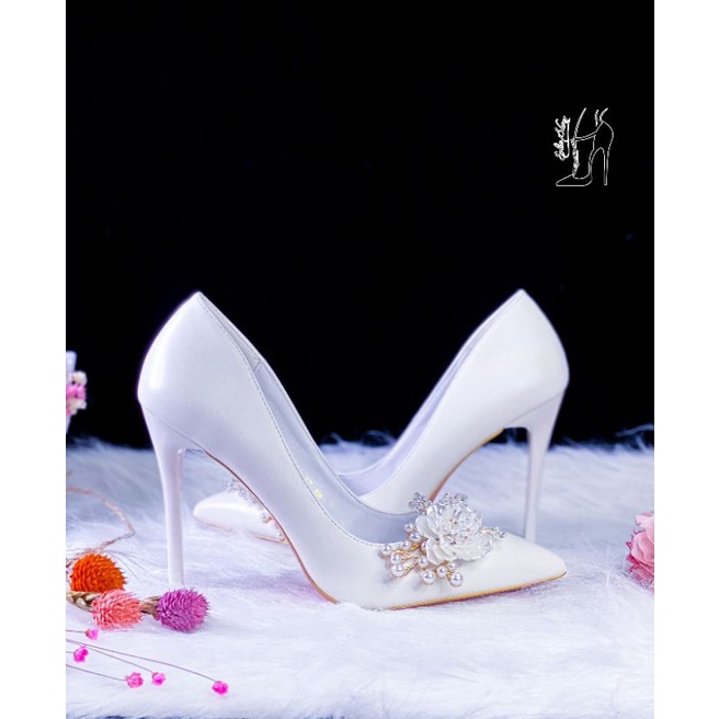 Giày cưới Elie_Bạch Ngọc Hoa _ Miễn phí khắc tên trên giày