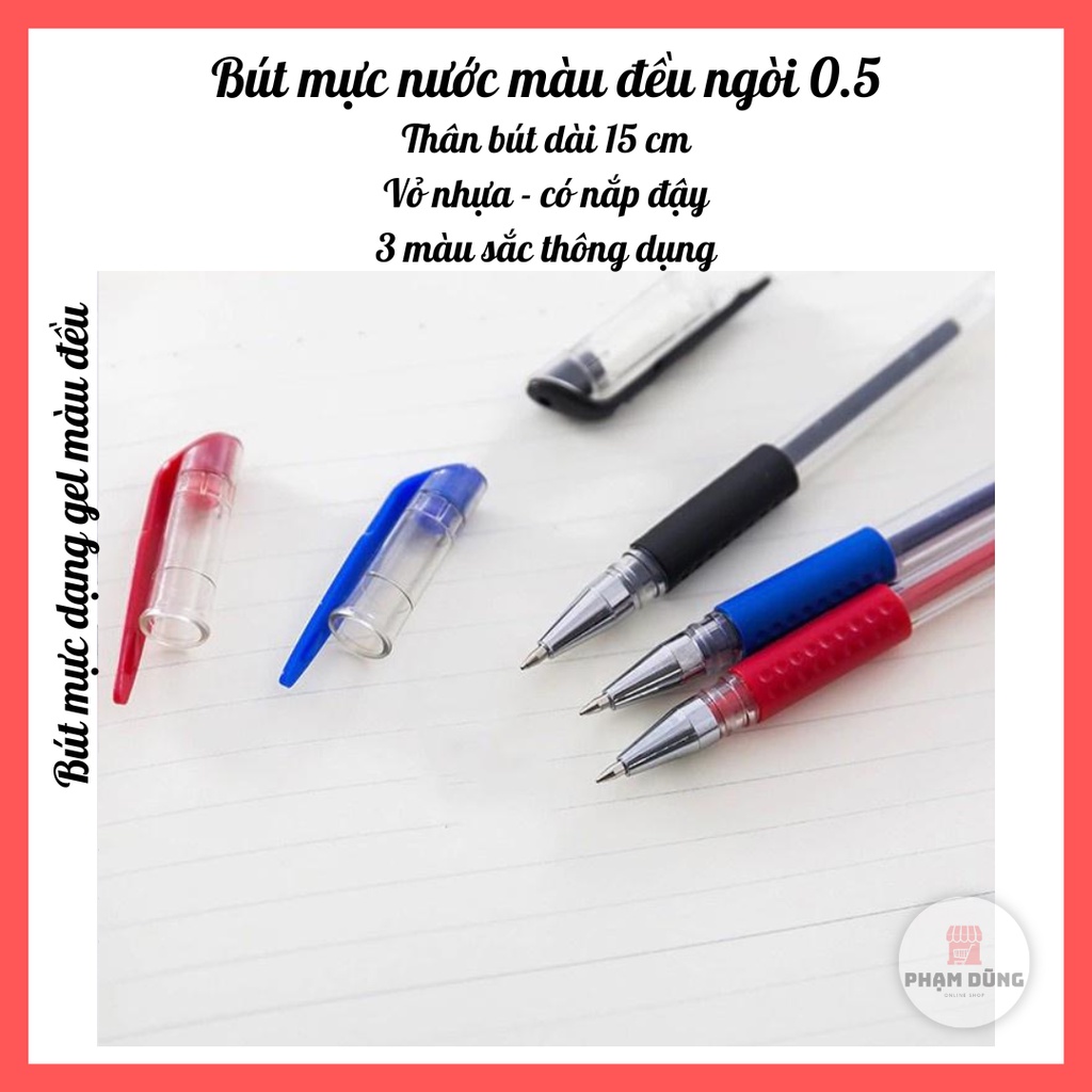 Bút mực nước màu đều ngồi nhỏ 0.5mm , bút bi nước học sinh văn phòng