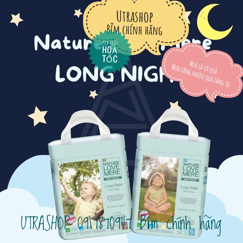 Bỉm dán/quần NATURE LOVE MERE Super Slim/Long Night Hàn Quốc S26/M24/L22/XL20/XXL18