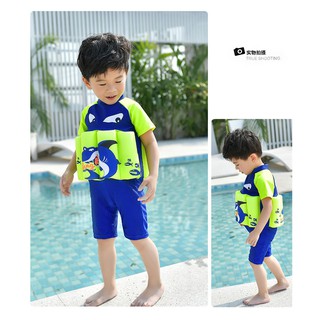 Đồ bơi bé trai gắn phao cực yêu kèm nón bơi_BT12