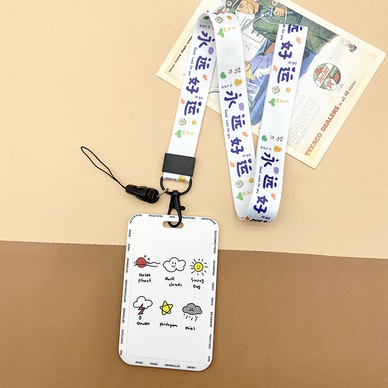 Thẻ đeo bảng tên kèm dây họa tiết xinh xắn - UniLabel