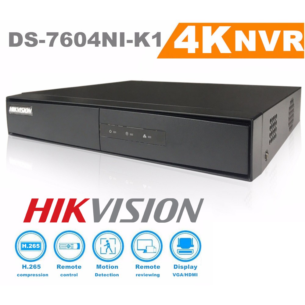 Đầu ghi hình camera ip HIKVISION DS-7604NI-K1/(4P)(B) 4 kênh 8MP ( PoE) Chính hãng