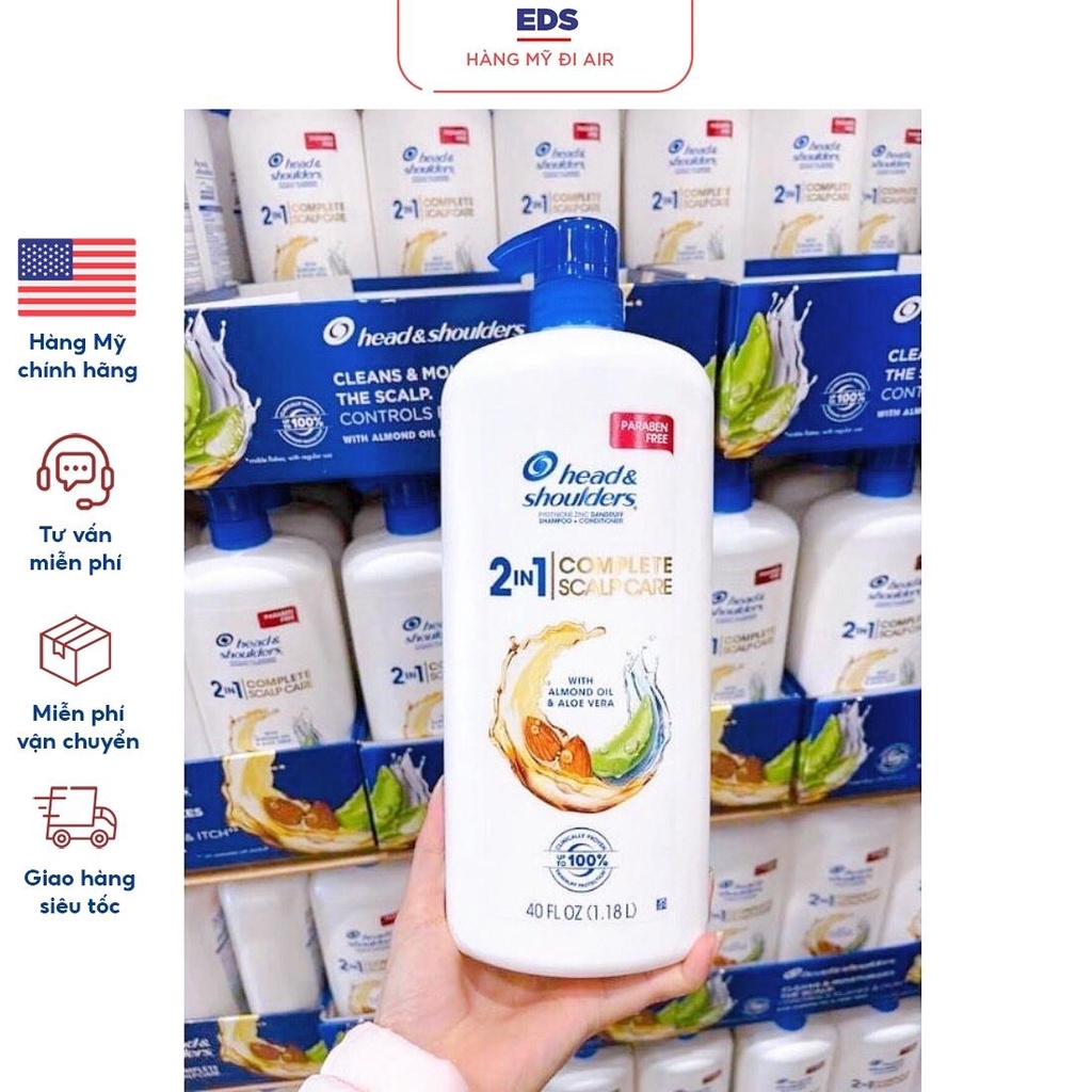 Dầu gội xả giảm gàu Head & Shoulders 2in1 Complate Scalp Care 1.18 lít - EDS Hàng Mỹ