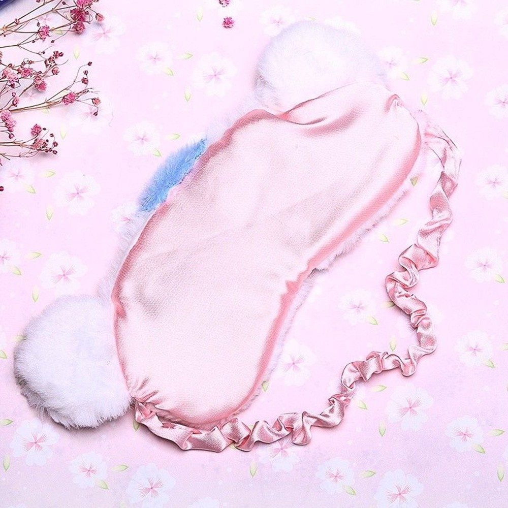 Bịt mắt hình thú dễ thương bằng nhung lông mềm phối satin hỗ trợ giấc ngủ | BigBuy360 - bigbuy360.vn