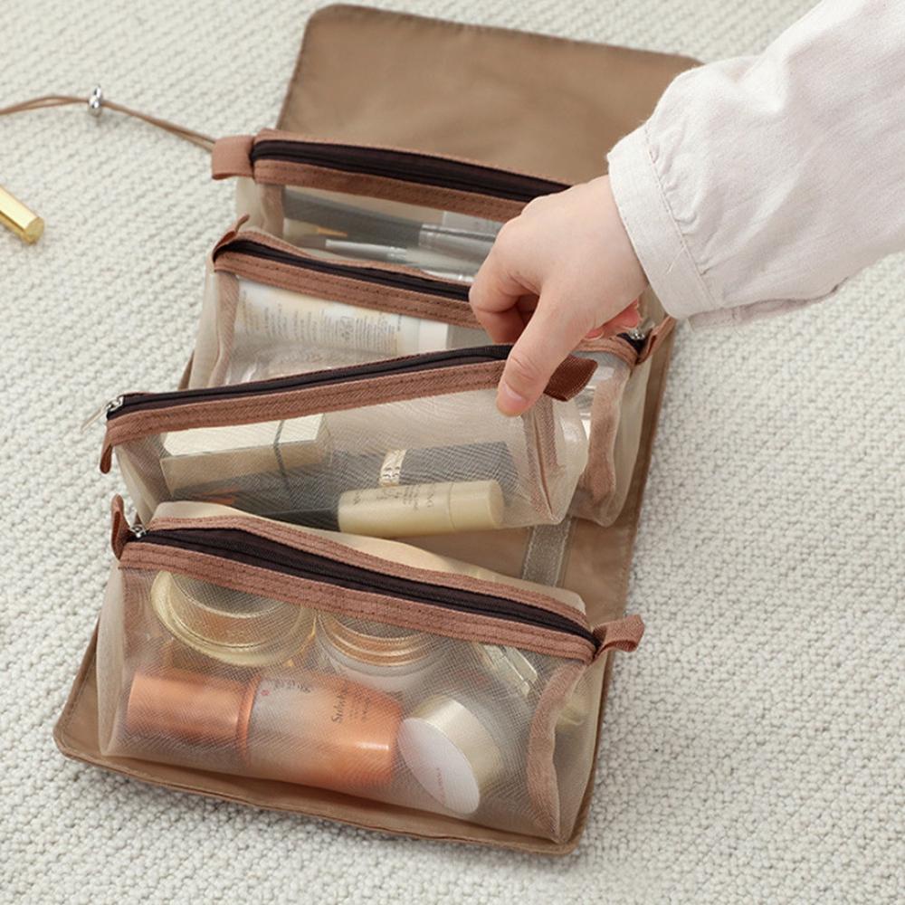Túi Đựng Mỹ Phẩm 4 Trong 1 Có Khóa Kéo Chống Thấm Nước Gấp Gọn Tiện Dụng