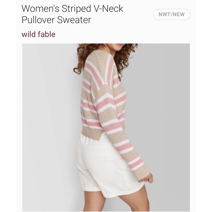 Áo len Wild Fable V-neck Cropped Sweater hàng XK | BigBuy360 - bigbuy360.vn