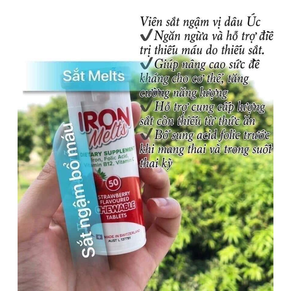 Sắt ngậm Iron Melt vị dâu Úc