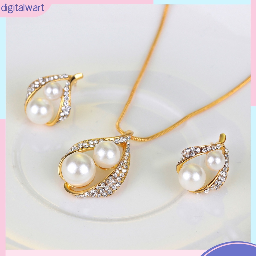 Set Trang Sức Đính Ngọc Trai Nhân Tạo Sang Trọng Thanh Lịch Dành Cho Nữ