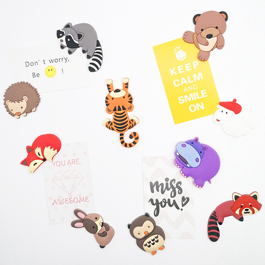 MXMIO Kids Message Sticker Home Board Stickers Fridge Magnets Animals Kitchen Refrigerator Cartoon Toddler Zoo Note Holder