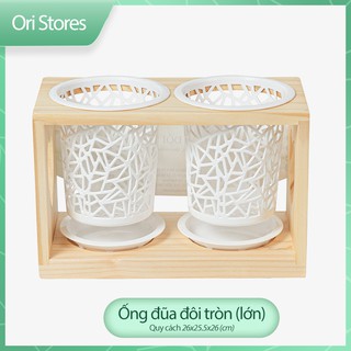 🌿Ống Đựng Đũa Đôi Tròn (Lớn) Vạn Thuận