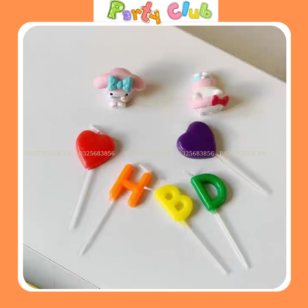 Nến trang trí bánh kem sinh nhật chữ HBD - Happy Birth Day