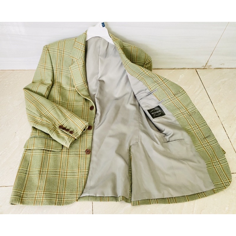 Vest nam Nhật size L, vải dạ 2 lớp màu bơ