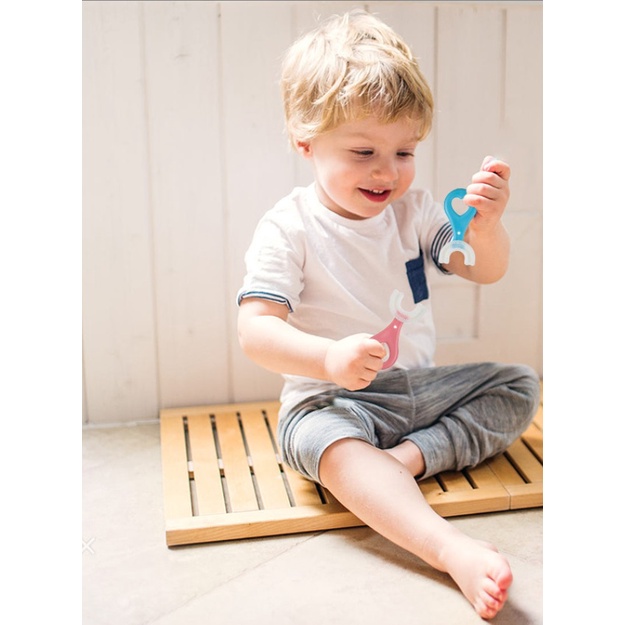 [ĐƯỢC CHỌN MÀU] Bàn Chải Đánh Răng Em Bé Chữ U Chất Liệu Silicon Siêu Mềm Giúp Bé Tập Đánh Răng Dễ Dàng