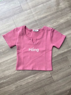 Áo Croptop Tay Ngắn Cổ V