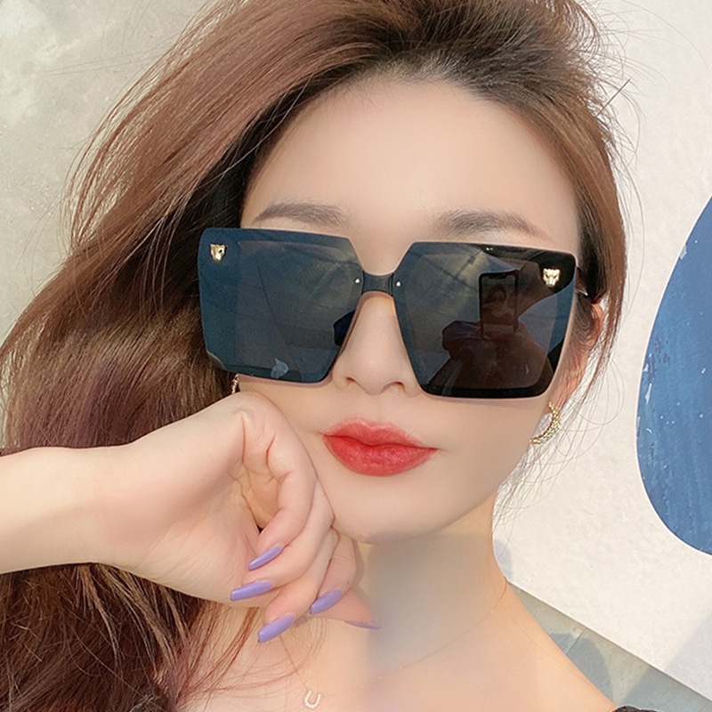 Kính mát Samjune gọng vuông cỡ lớn phong cách retro sang trọng cho nữ