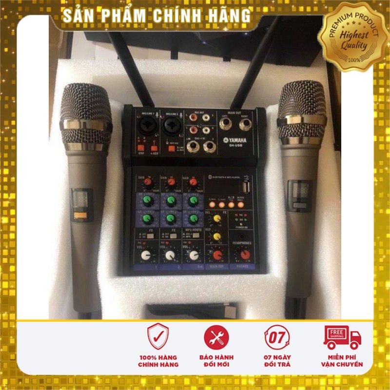 Bộ micro, suoncard mixer yamaha G4 kèm 1 mic không dây chính hãng