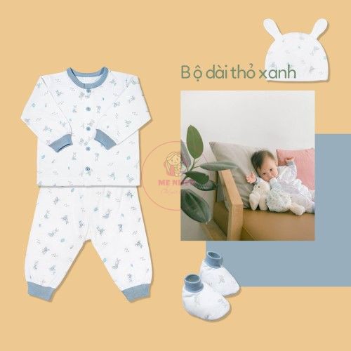 [MIOMIO Thu Đông] Bộ quần áo dài tay MIOMIO cúc giữa cho bé từ 0m - 24m phom rộng (dày vừa)