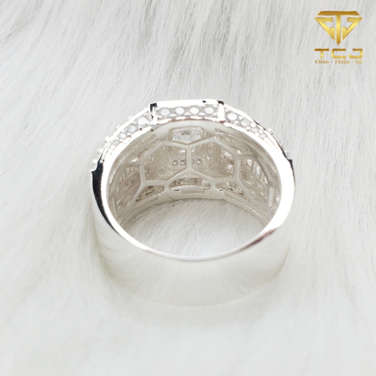 Nhẫn Nam bạc ý 925 đính đá sang trong RM0207 Trang sức Toàn Cầu TCJ