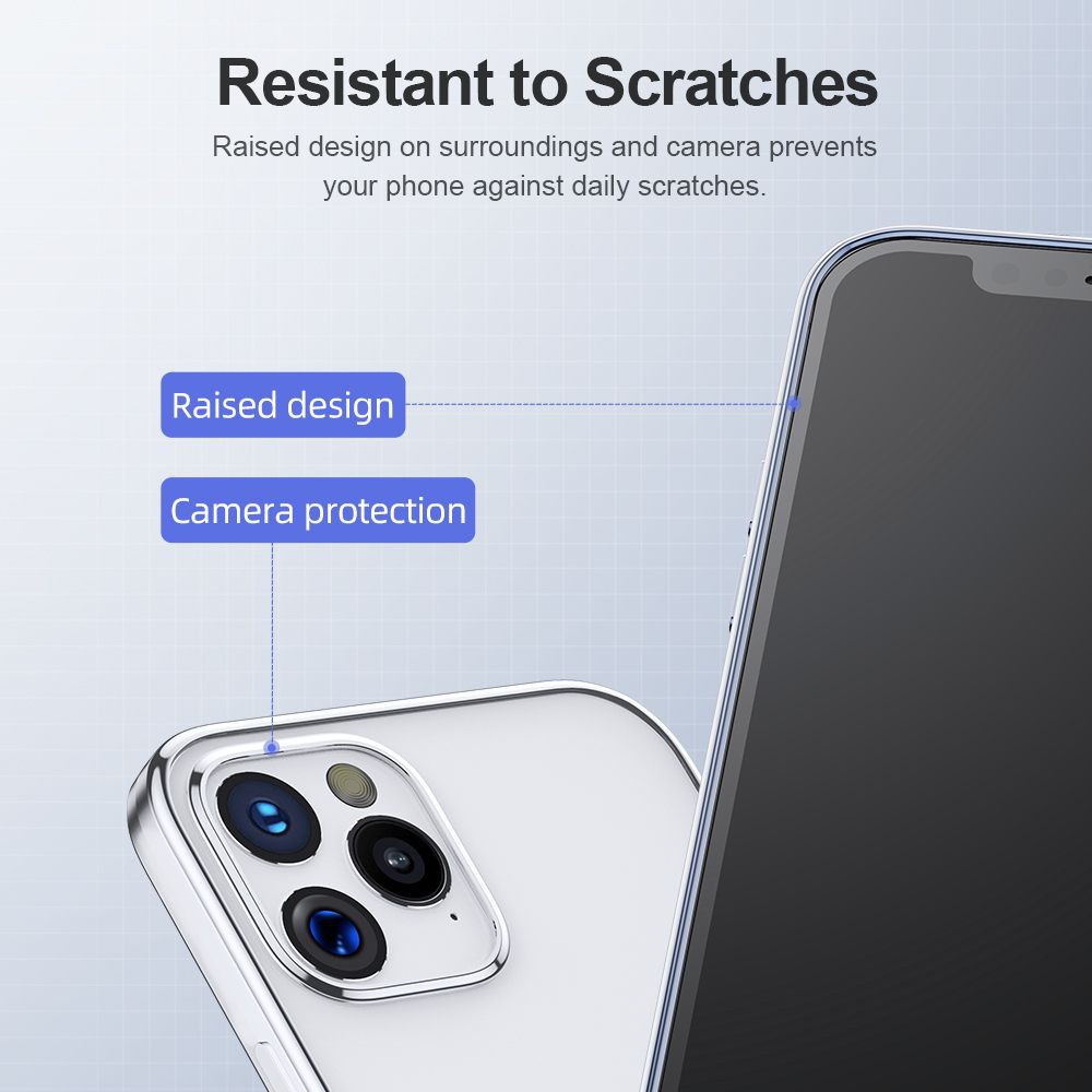 Ốp lưng dẻo viền màu iPhone 12 6.1/ 12 Pro 6.1 TPU electroplating protection hiệu Rock chính Hãng