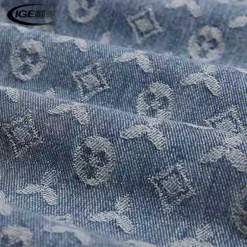 Fashion Card Jacquard cashew flower jeans men INS port style jacquard straight tube loose legs daddy casual pants