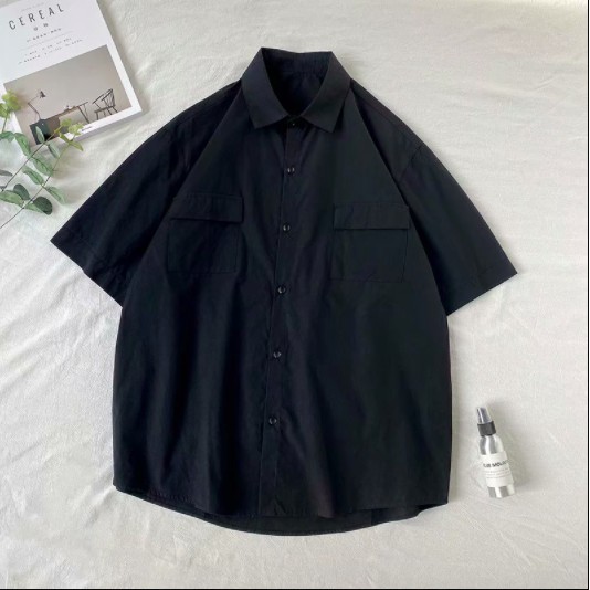 Áo sơ mi nam tay ngắn màu sắc retro thời trang bigsize áo. nam áo sơ mi trắng  basic bigsize unisex  áo cộc tay nam  simple  hàn quốc  áo sơ mi dài tay  fashion   áo sơ mi nam big size cotton