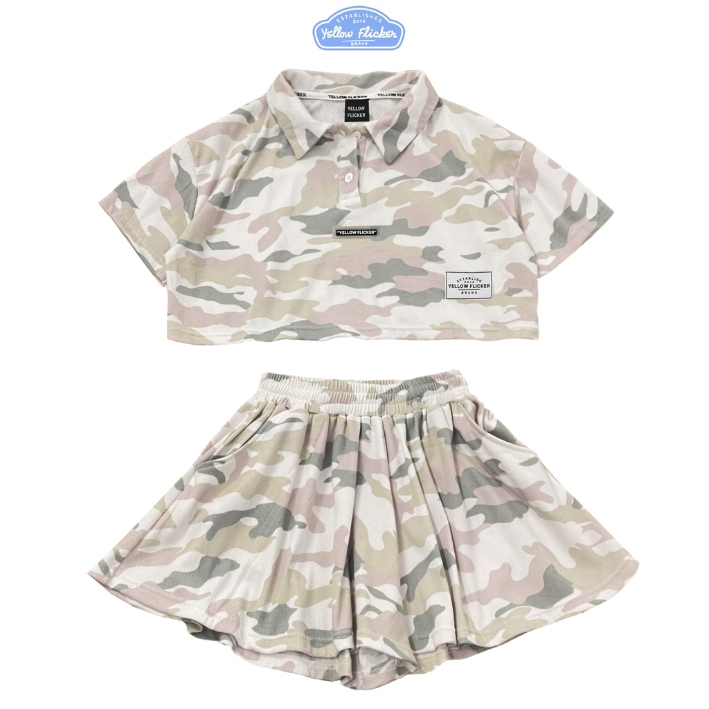 Bộ đồ nữ YELLOW FLICKER ngắn màu camo freesize