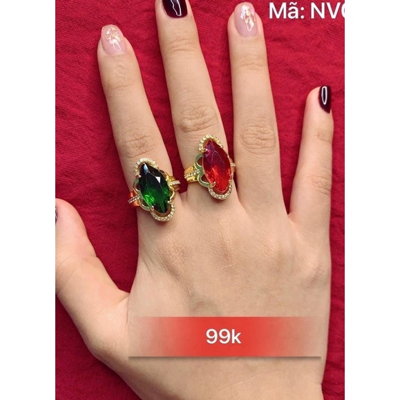 Nhẫn nữ mạ vàng,nhẫn đá
