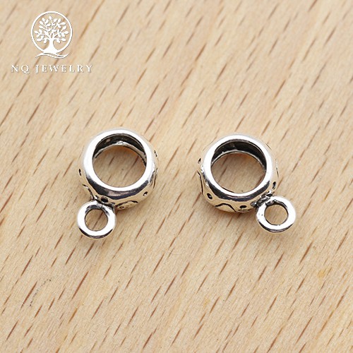 Charm bạc hình mặt trụ tròn treo - NQ Jewelry