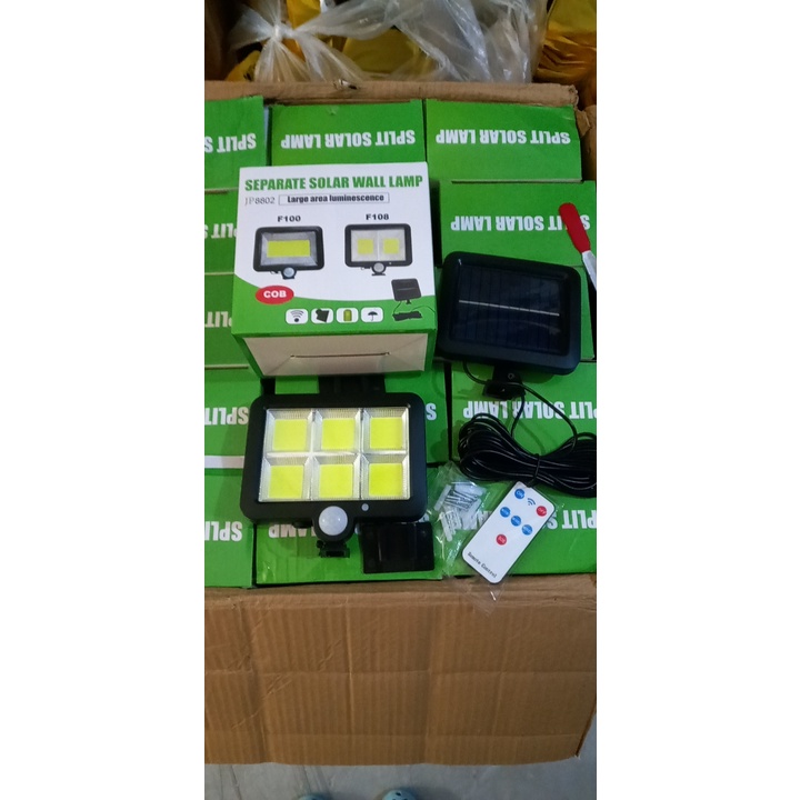 Bộ đèn năng lượng mặt trời cảm ứng 120 LED COB cảm biến chuyển động, cảm biến ánh sáng có điều khiển