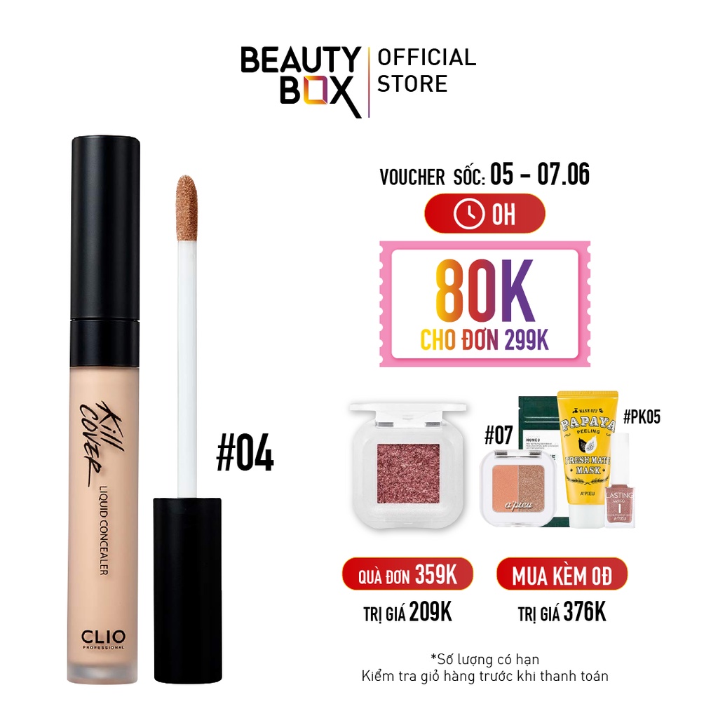 Kem Che Khuyết Điểm Clio Kill Cover Liquid Concealer 03 Linen 7g