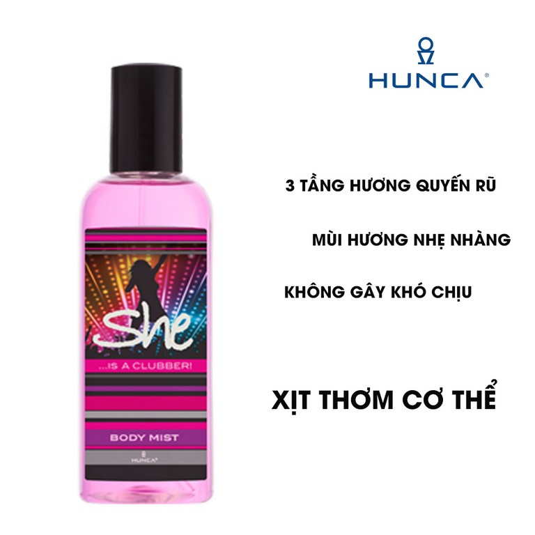 Xịt Thơm Toàn Thân Hương Quyến Rũ, Cá Tính HUNCA CARE 150ml