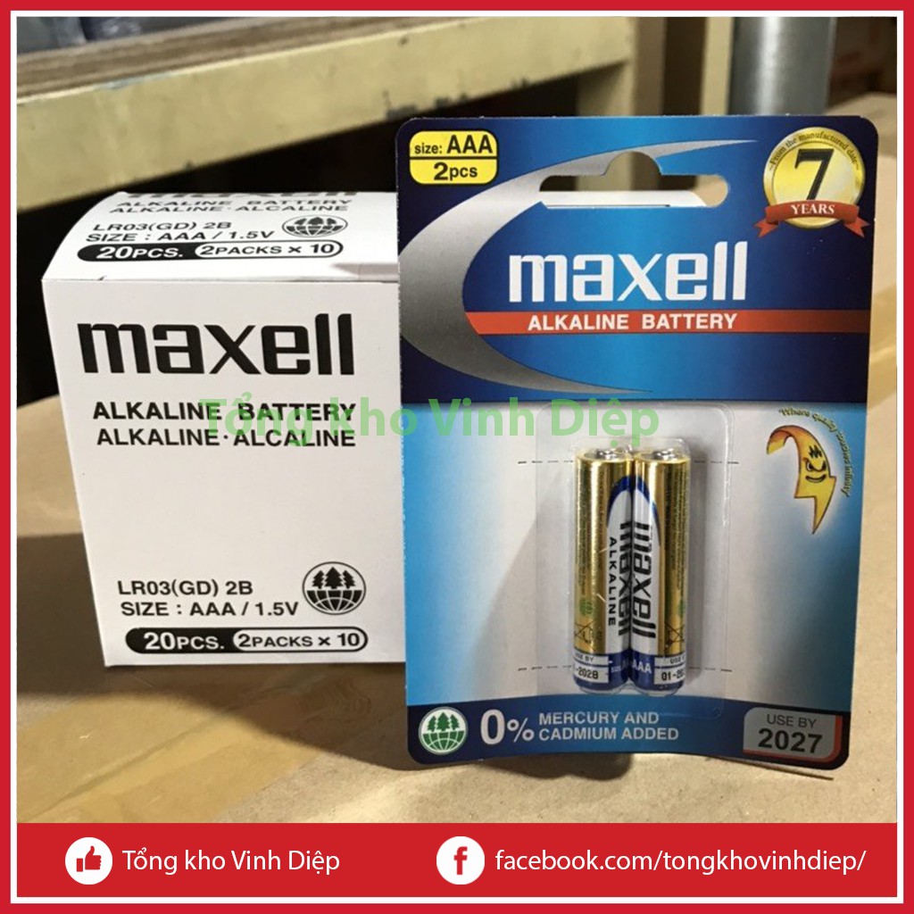 1 hộp 10 đôi pin Maxell LR03 AAA/1.5V hàng loại tốt
