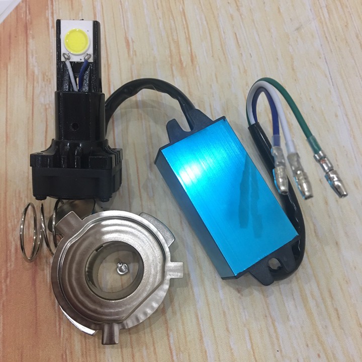Đèn Led chân H4 loại cao cấp, đèn led xe máy, đèn xe máy, đèn led chân H4 có đế và quạt tản nhiệt siêu bền, đèn trợ sáng