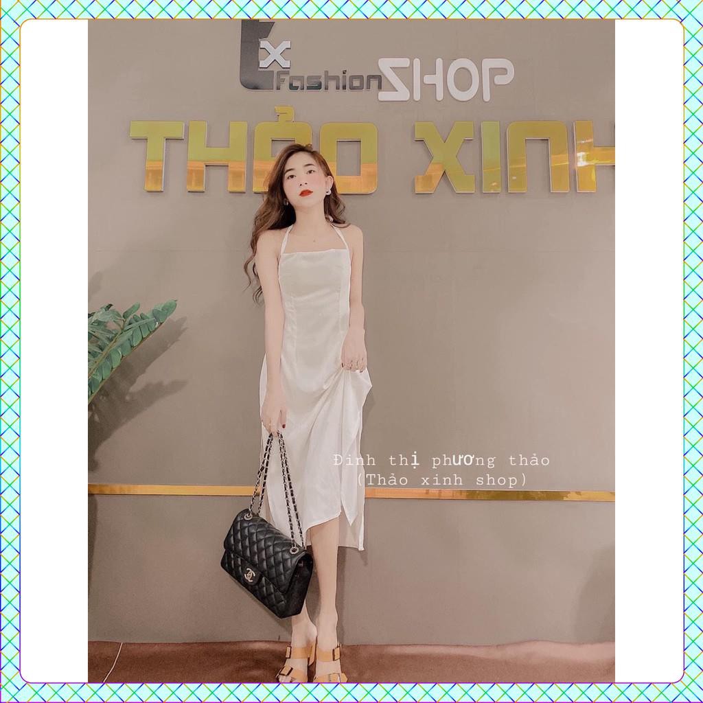 [ Hàng Cao Cấp] ĐẦM MAXI TRẮNG HỞ LƯNG - VÁY Maxi 2 DÂY ĐŨI TRẮNG CỔ YẾM ĐI BIỂN MẶC NHIỀU KIỂU HOT