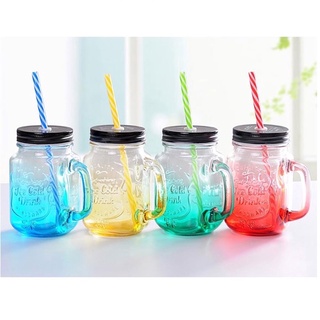 Ly Thủy Tinh Quà Kotex 400ml Có Nắp Và Quai Cầm Kèm Ống Hút [HÌNH THẬT]