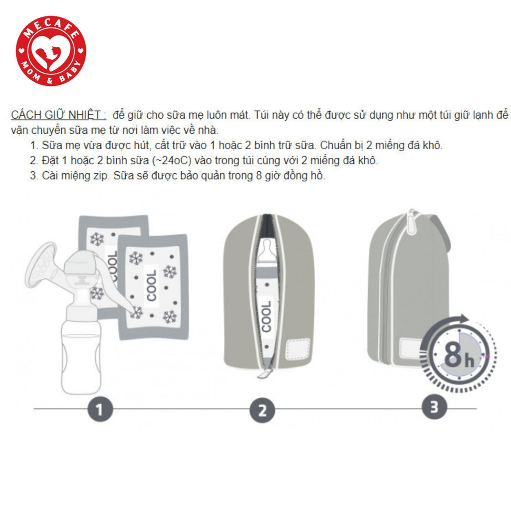 Túi giữ nhiệt bình đơn Hàn Quốc Fatz (giư ấm/ giữ lạnh)