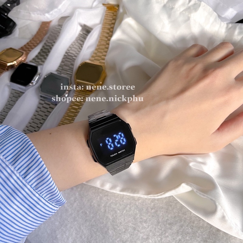 Đồng hồ nam, nữ Tráng gương TOUCH WATCH cảm ứng sang trọng, dây thép cho tuổi teen